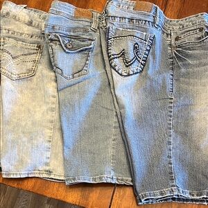 Light Wash Denim Bermuda Shorts - Set of three